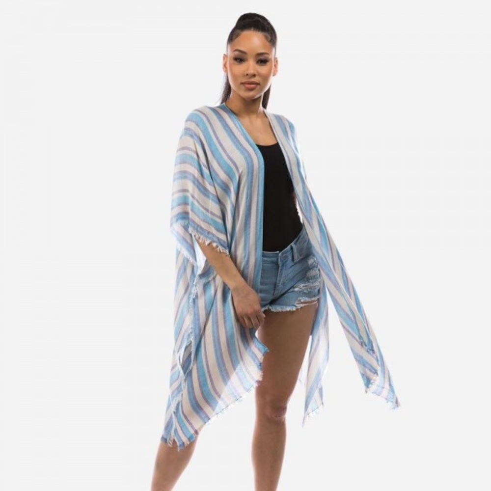 Lightweight striped kimono